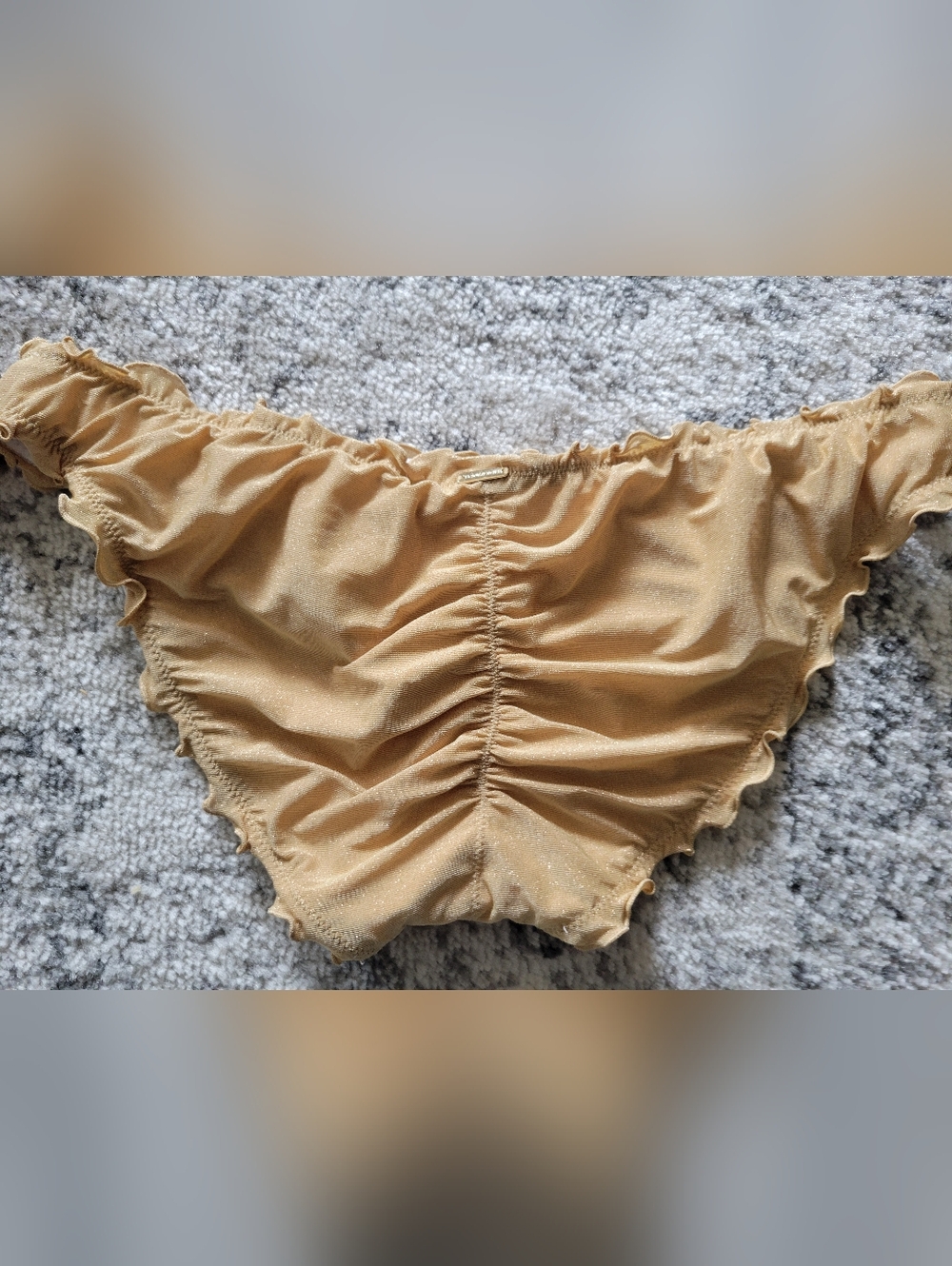 NEW Victroias Secret Ruched Gold Swim Bottoms:large